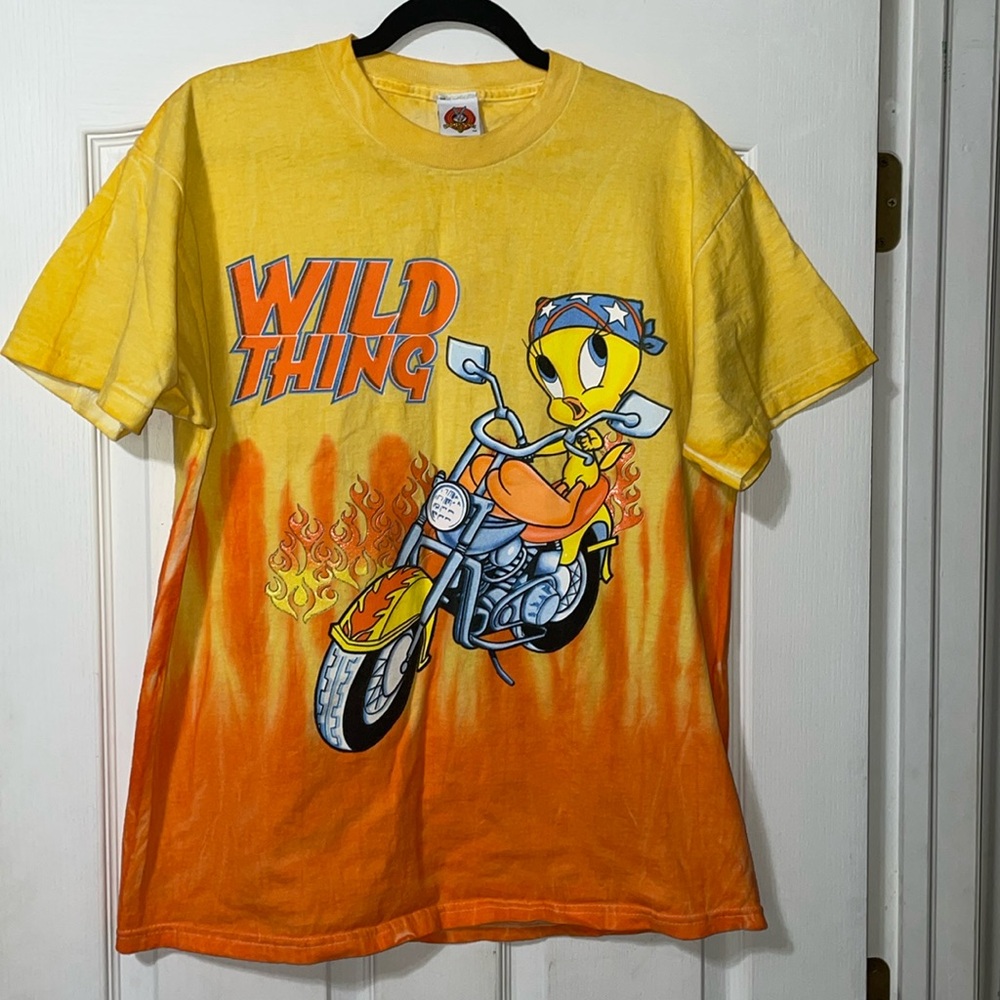 Vintage 2001 Looney Tunes Tweety Bird Tie Dye Wild Thing T-Shirt